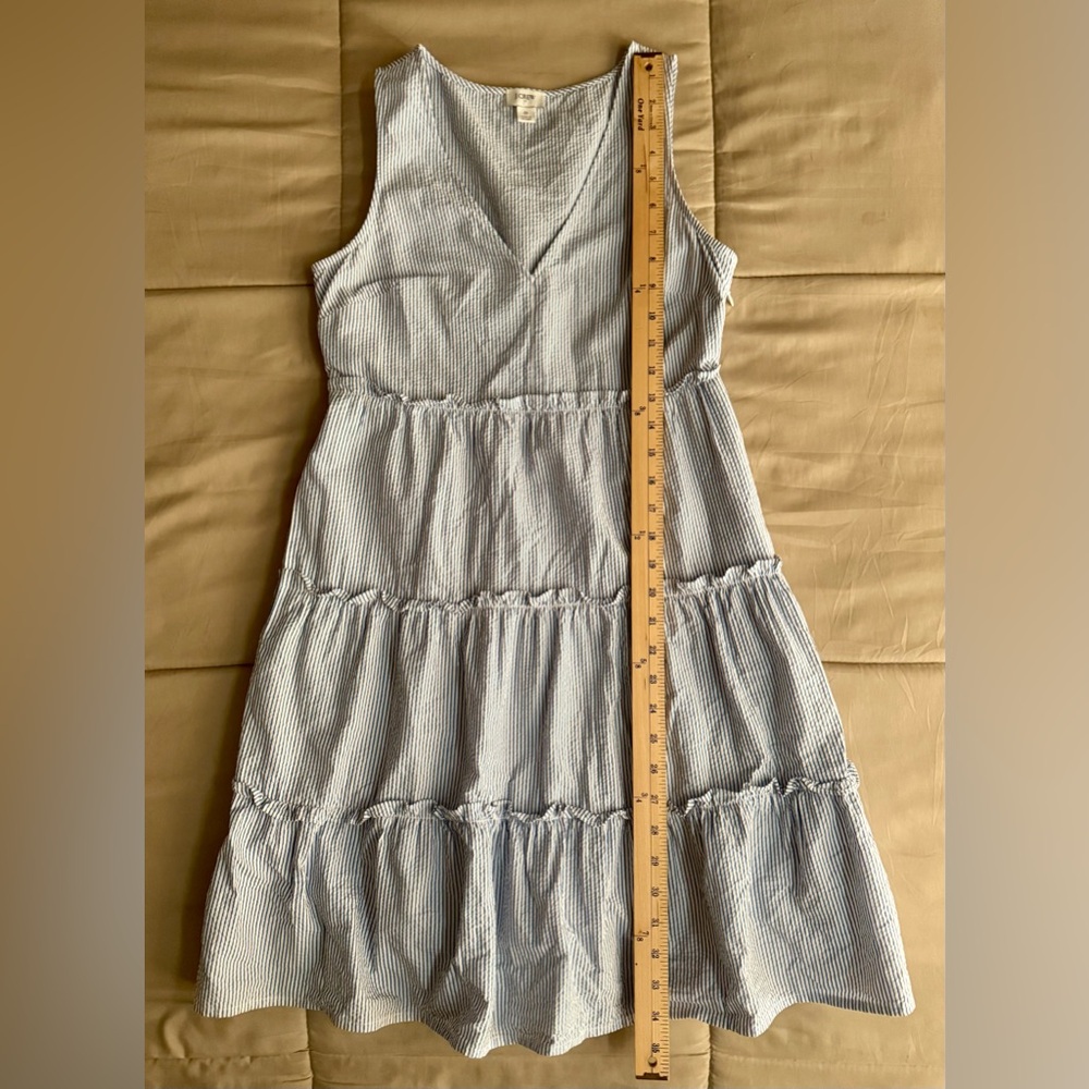 J. Crew Women’s Blue and White Sleeveless Dress Sz. 0